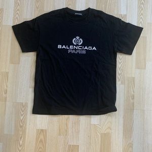 Balenceiaga Paris Tee, Black Mens large.